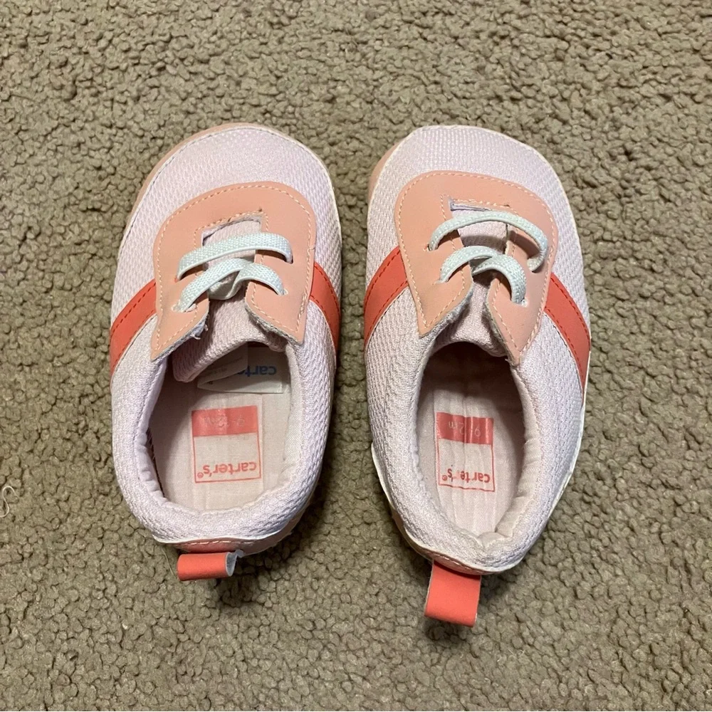 Carters Baby‎ Girl Pink Slip-On Sneaker Shoes Slippers Sz 9-12m *Like New*